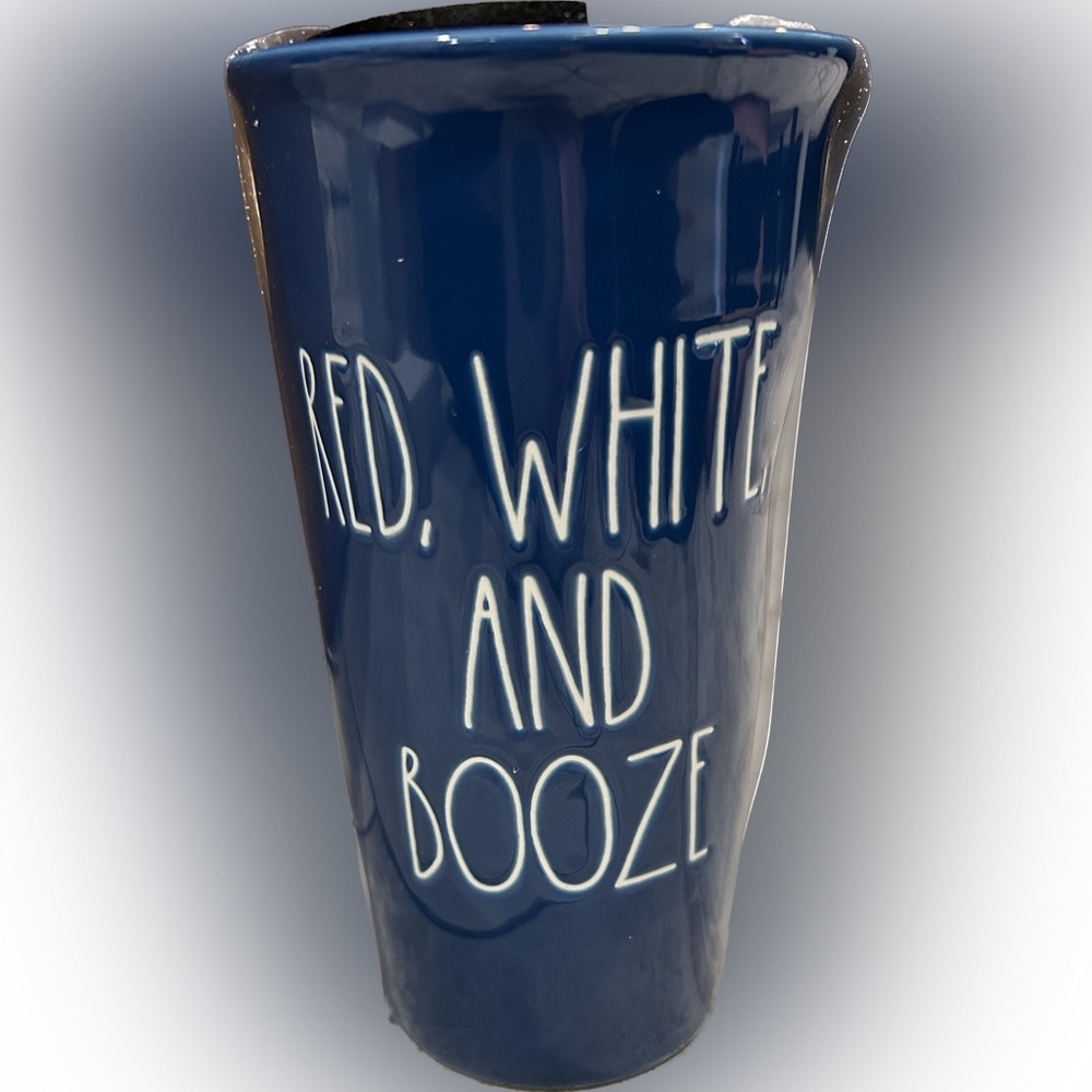 Rae Dunn Red White and Booze Travel Mug